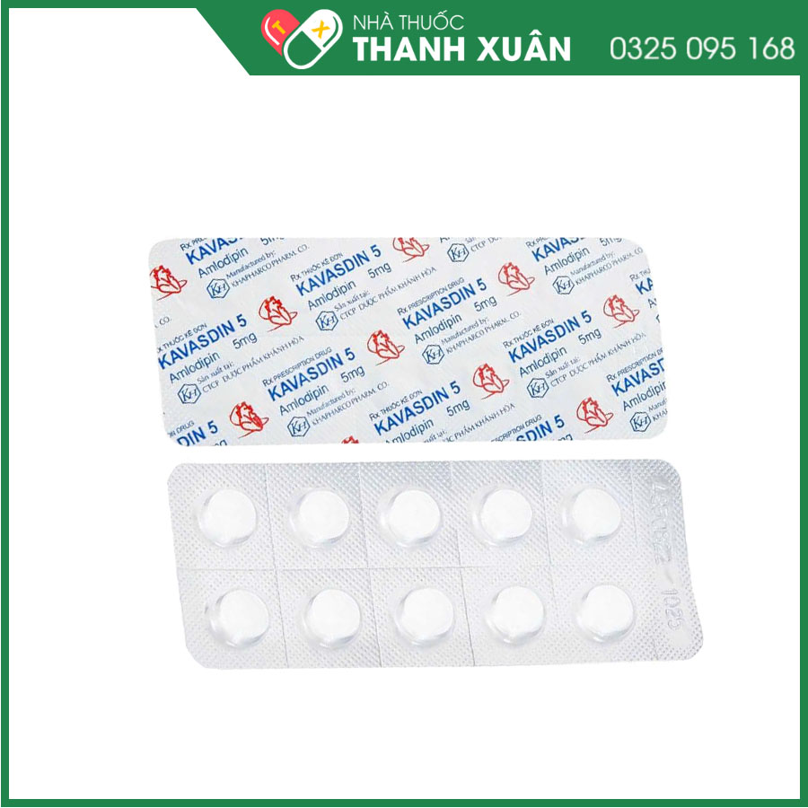Kavasdin 5mg thuốc điều trị tăng huyết áp, dự phòng đau thắt ngực ổn định